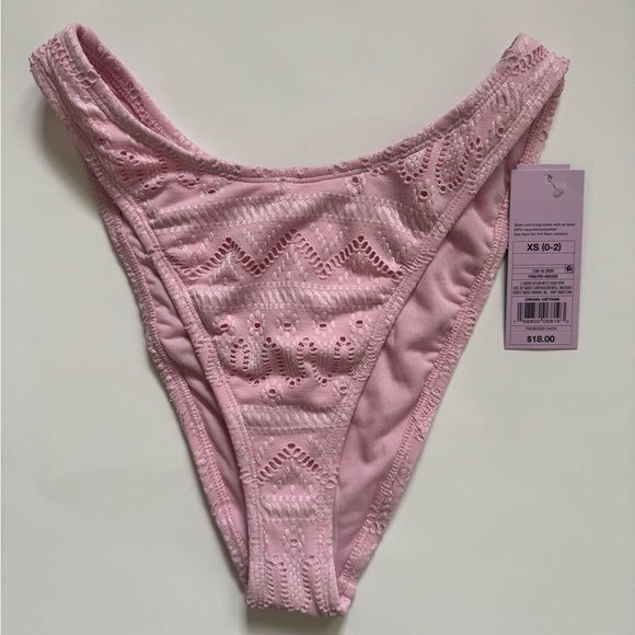 wild fable Other - Wild Fable Women’s Light Pink Lace Swim Bottoms NWT Size XS High Leg Cheeky